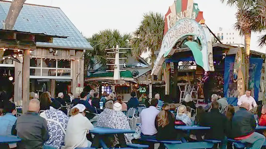 Worship at the beach at Flounders in Pensacola Beach